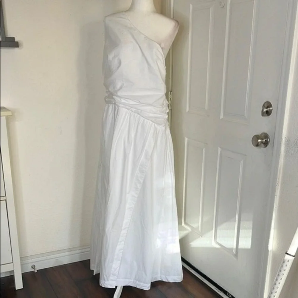 Abercrombie & Fitch Fiore One Shoulder Maxi Dress‎ XL Cutout High Slit NWOT